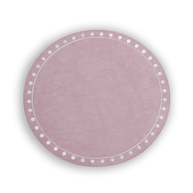 Ensemble de napperons ronds 15,5 po Vida, Rose/Blanc