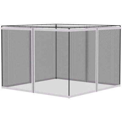 White Replacement Sidewall Netting For 10' X 13' Gazebo And Canopy. Blocks Winged Debris. Easy Installation Way. Suits Different 10'X13' Styles. Fabricated