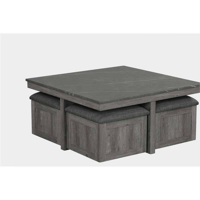 Ensemble de 5 tables basses grises 5 pièces