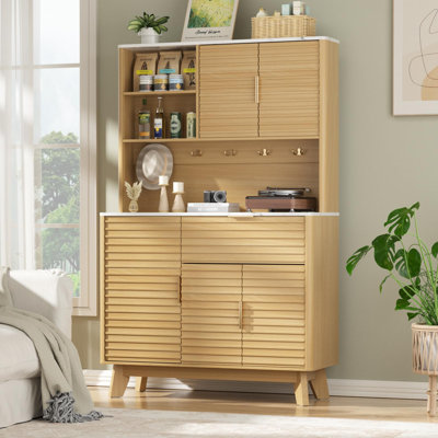 Kitchen Pantry Cabinet With 4 Charging Stations