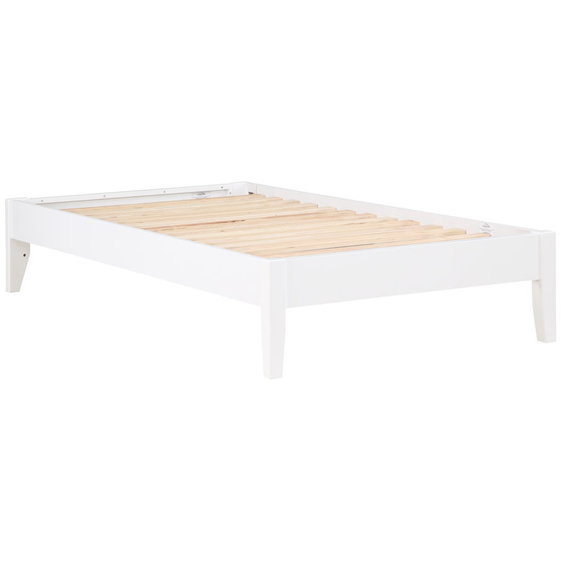 Alekxa Twin Universal Platform Bed White, Twin, White