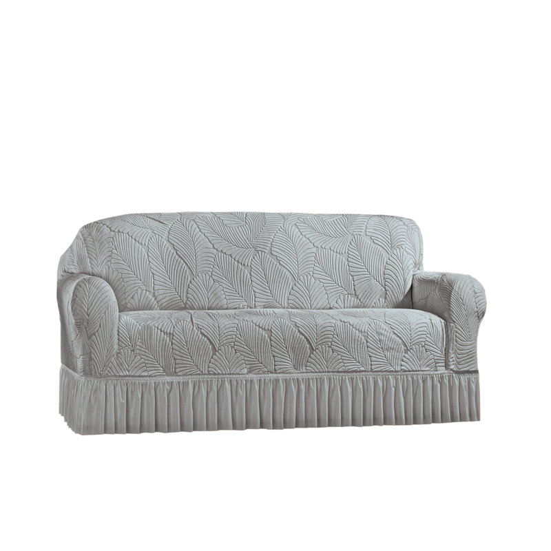 Housse à jupe à volants texturée, Polyester gris