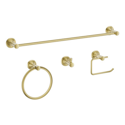 Sereno Brushed Gold 4 pieces Decorative Bathroom Hardware sets