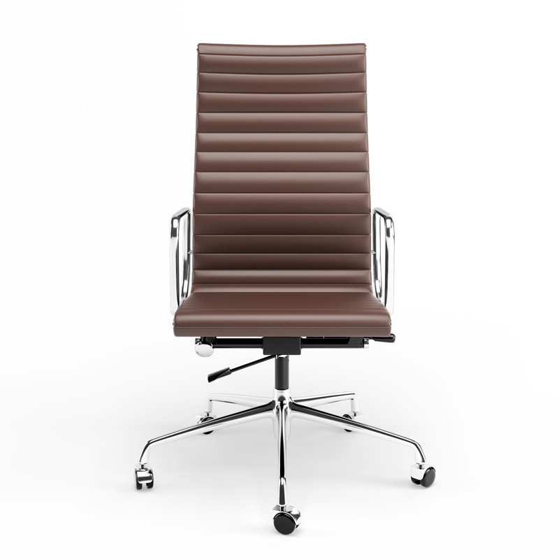Genuine Leather Conference Chair, Brown