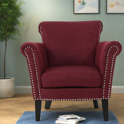 Chaises d'appoint bourgogne, pieds en bois revêtus de tissu, maison moderne