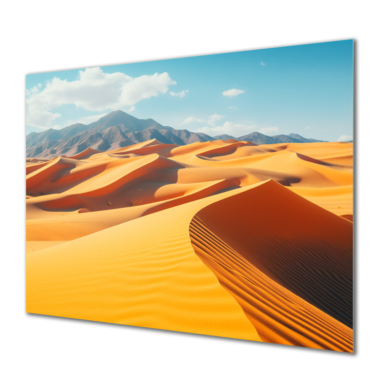 «Yellow Sand Dunes Serenity - Desert», art mural en métal, H 12 po x l 20 po x P 1 po