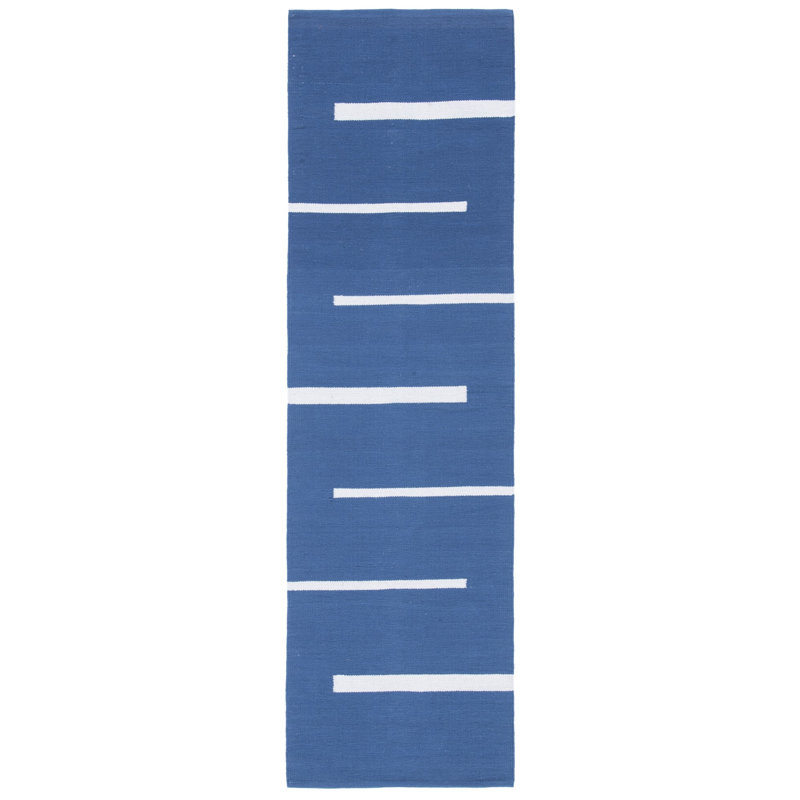 Estrelita Hand Woven Cotton Striped Rug, Runner 2'3" x 8'