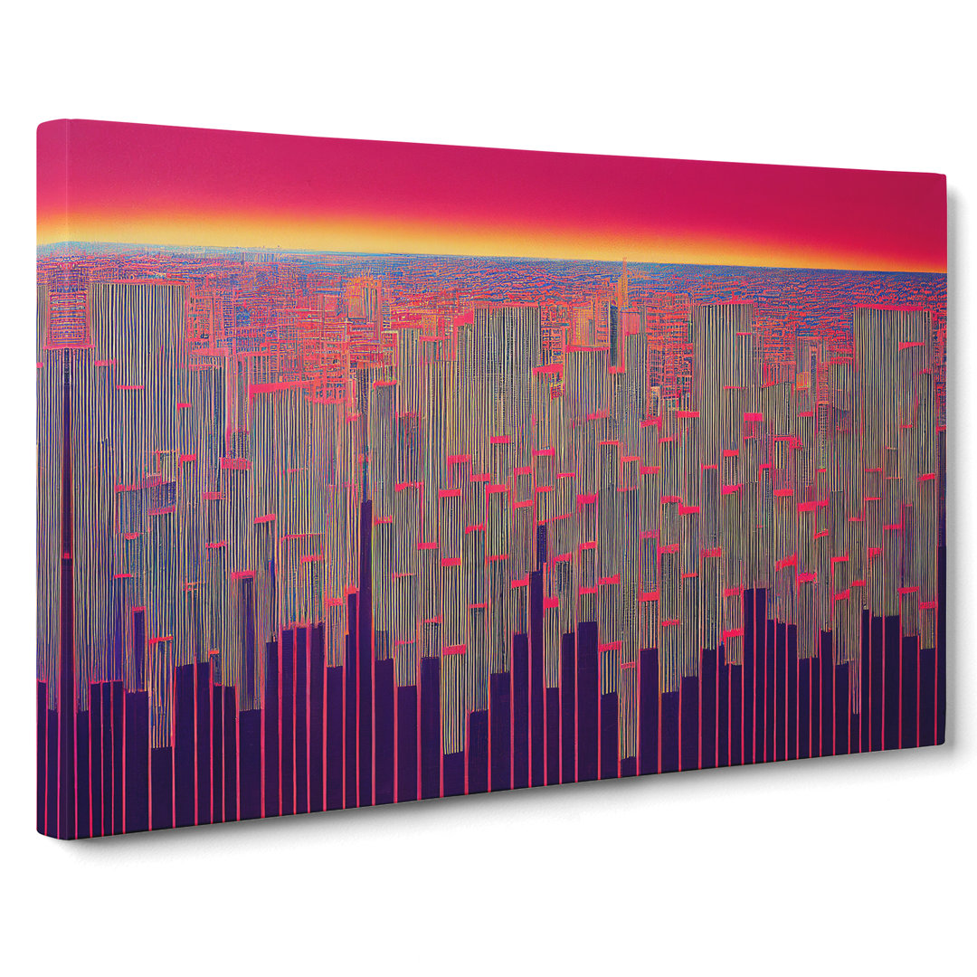 Urban Skyline Architecture Abstract - Wrapped Canvas