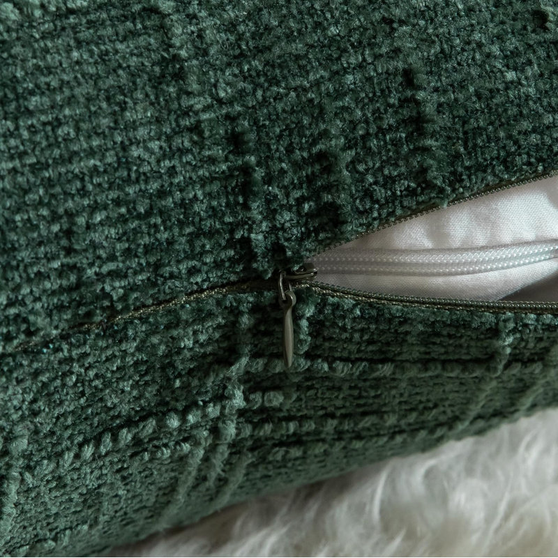 Housses de coussin en chenille texturée, Vert forêt, Square 22"