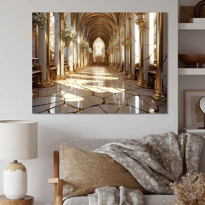 Église baroque basilique - Église, art mural, Toile tendue, H 16 po x l 32 po x P 1 po