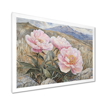 Ginutis pivoines dans les contreforts rocheux III - pivoines, art mural