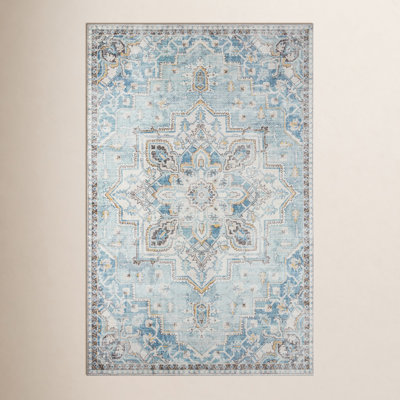 Maz Light Blue Oriental Rug