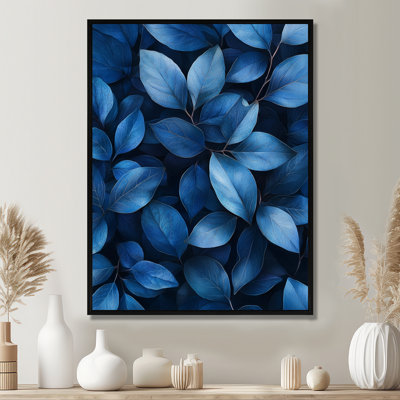 Navy Leaves Echoes Of The Forest Floor II - Leaves Canvas Print