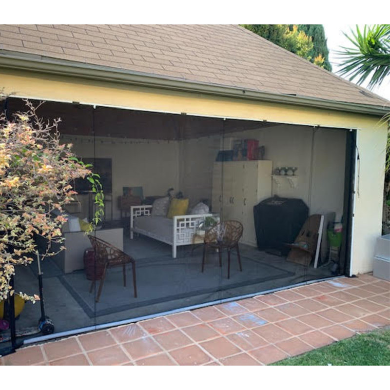 Retractable Screen For Garage Door, 96" H x 192" W x 1" D