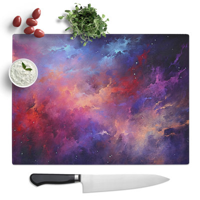 Galaxy Abstract  Glass Chopping Board