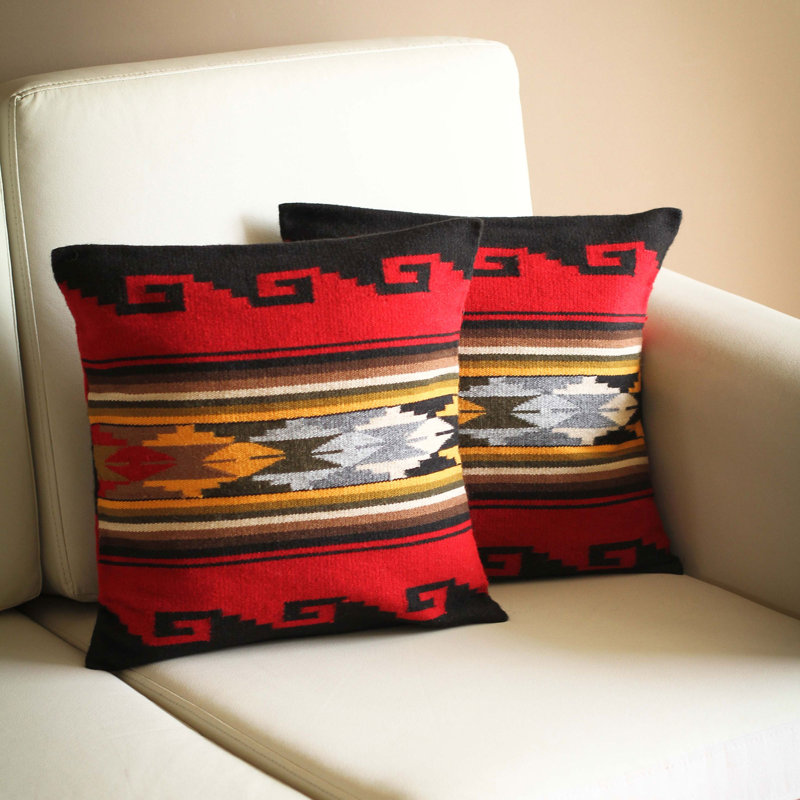 Geometric Wool Blend Pillow Cover