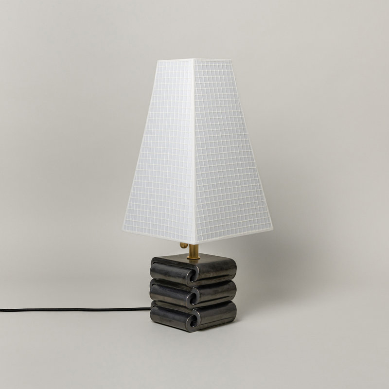 Gio Table Lamp, Graphite, Grid