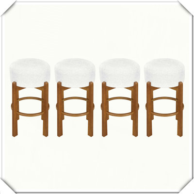 Ensemble de 4 tabourets de bar rembourrés en bois d'intérieur finition noyer pratique, durable, compact et fonctionnel