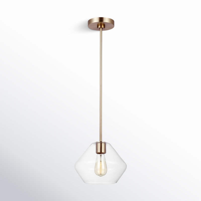 Rooks 1 - Light Single Pendant, Satin Brass