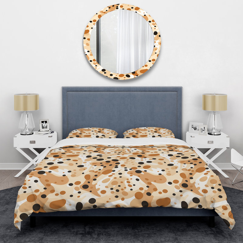 Literie beige Sphinx Spots III, Housse de couette simple + 1 taie décorative stan