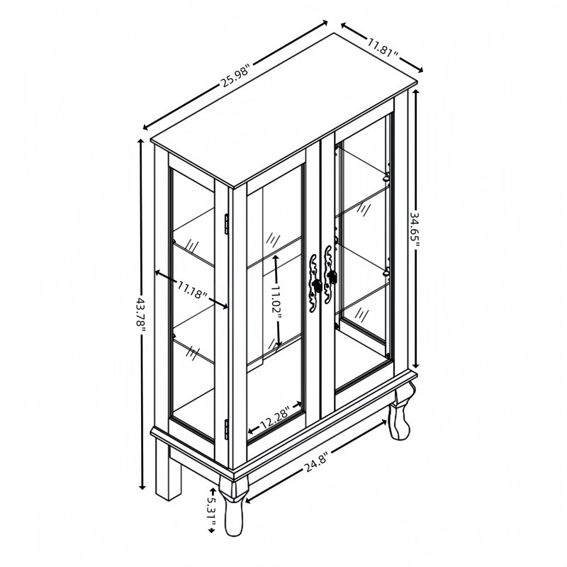 26'' W Display Case, Walnut