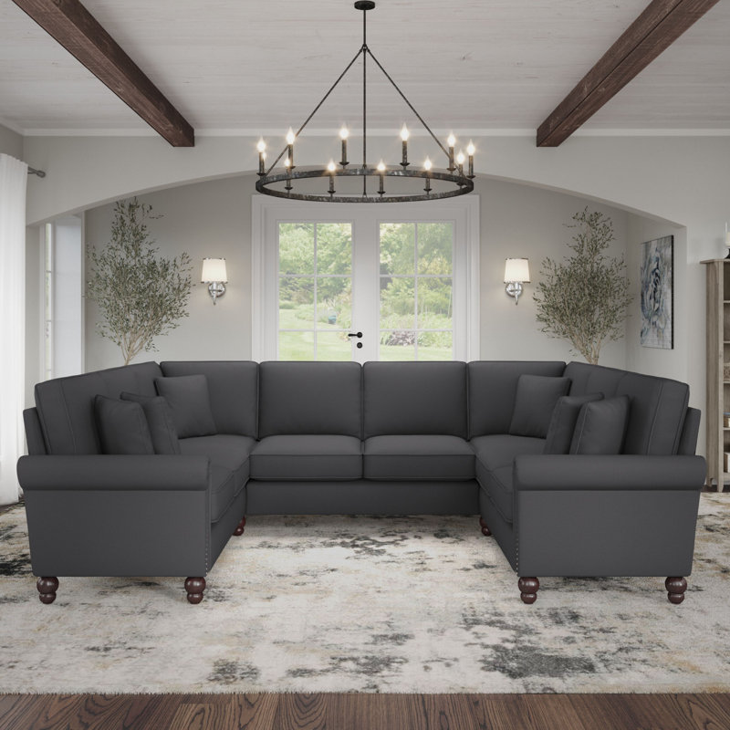 Canapé modulaire Atifah, Gris anthracite, H 36 po x l 113 po x P 87,01 po