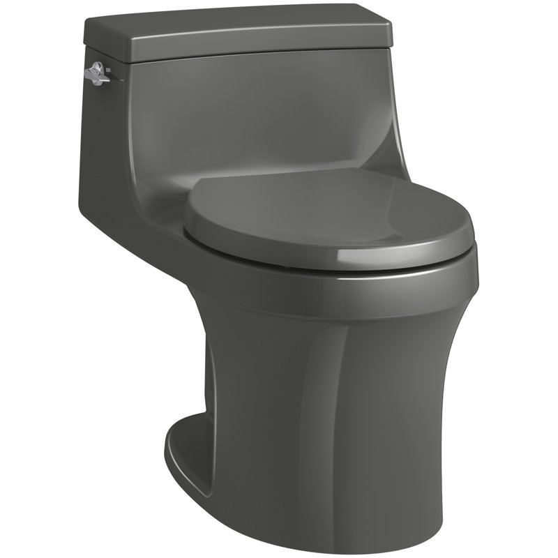 San Souci 1.28 GPF Water Efficient Round One-Piece toilet (Seat Included), Thunder Gray