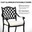 2 chaises de salle à manger empilables avec coussin