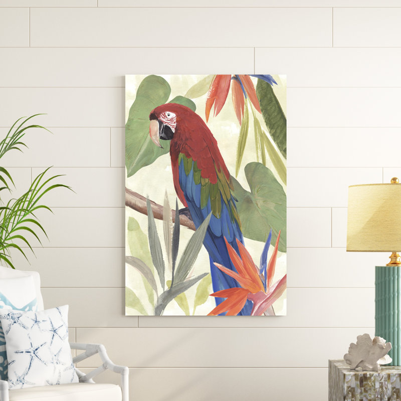 Composition de perroquet tropical III, H 48 po x l 32 po