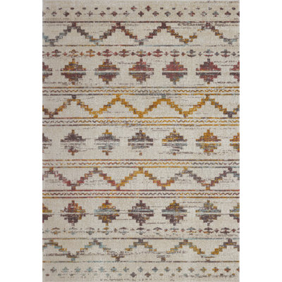 Tapis décoratif beige de style sud-ouest Pugh