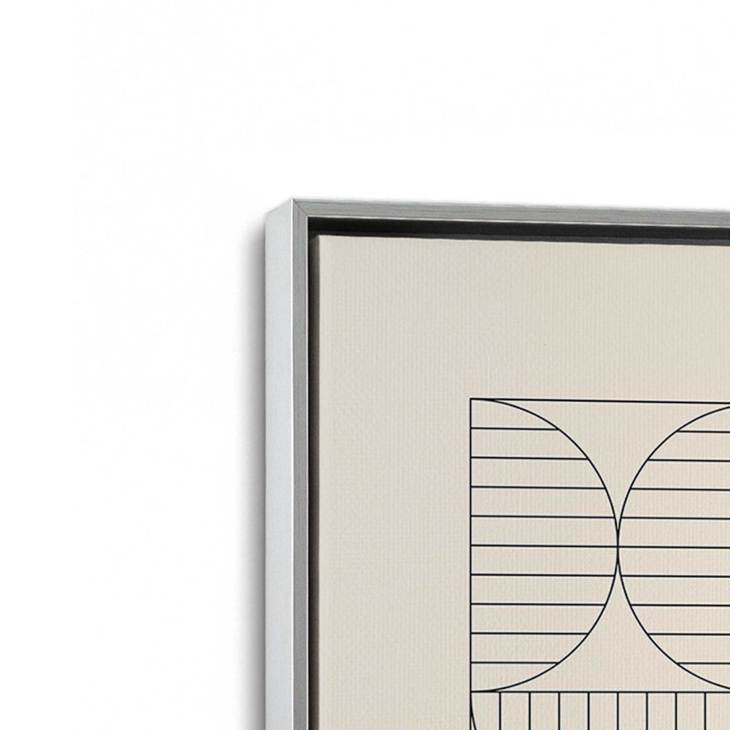 Rouleau de papier peint Bauhaus, Cadre flottant en chrome poli, H 36,75 po x l 24,75 po x P 1,75 po