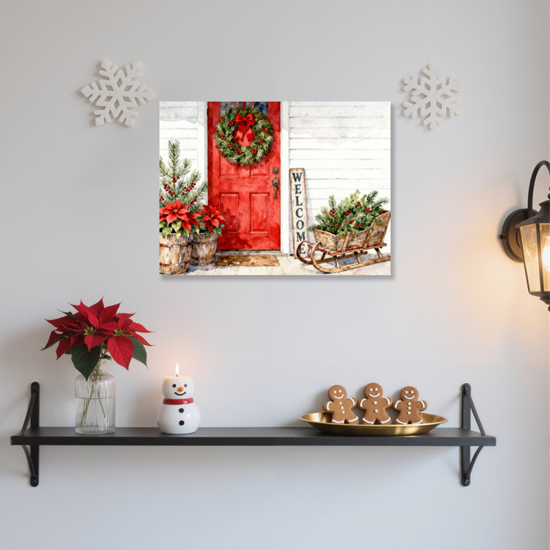 «Door Welcome», art mural sur toile, H 16 po x l 24 po