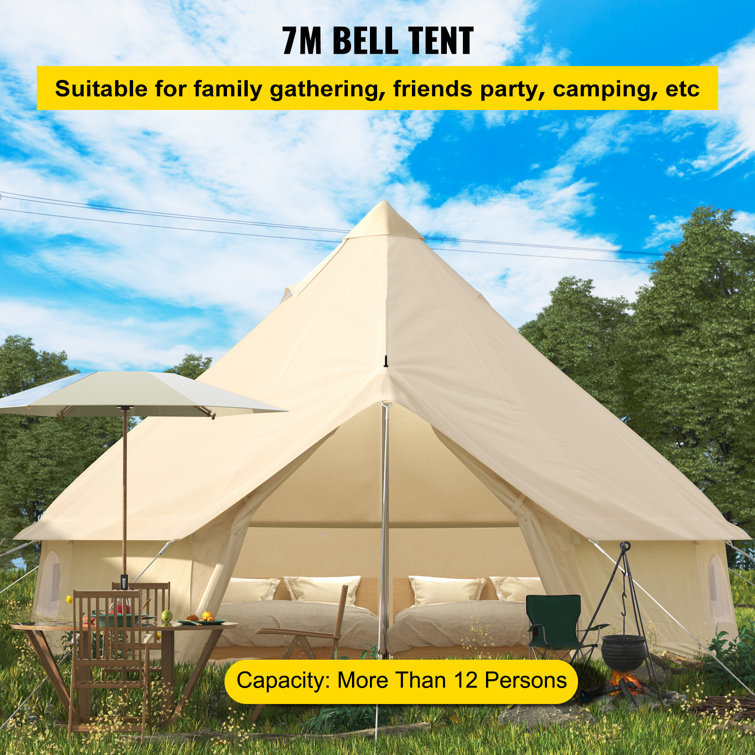 VEVOR Yurt Tent 100% Cotton Canvas Bell Tent 22.9 ft. in Dia