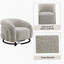 Fauteuil bouclé gris Irma avec pivot
