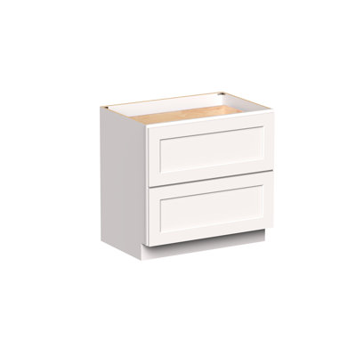 DL Cabinetry (Ready-To-Assemble) Shaker Style 2 Drawers Base Cabinet W36" x H34.5" x D24" - White Shaker
