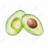 Watercolor open avocado - 16"x16" Throw pillow cover - Poly twill - Print on demand-88947409-88947410