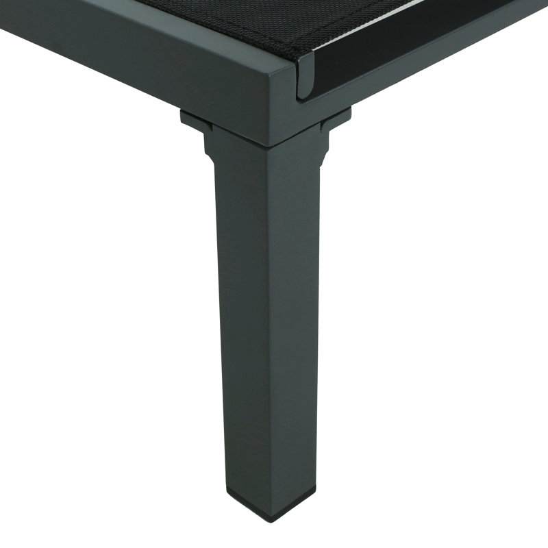 Chaise longue d'extérieur, noir (ensemble de 2)