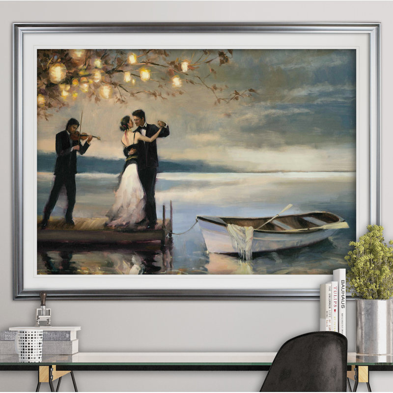 Reproduction de peinture « Twilight Romance » Argene par Steve Henderson, Encadrement argenté, H 28 po x l 38 po x P 1,5 po