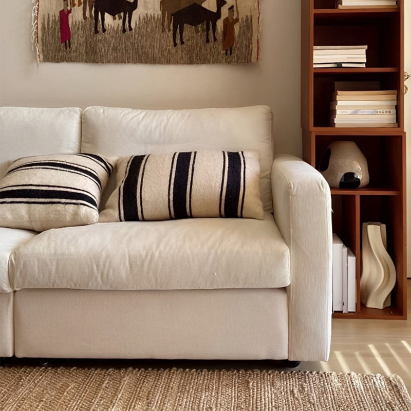 Retro simple casual Chenille sofa, 33.85" H x 102.36" W x 35.43" D, 4