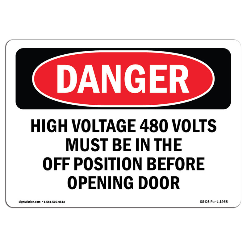 Panneau de danger OSHA, H 12 po x l 18 po x P 0,1 po