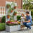 Metal Planter Box with Trellis without Wheels-1967138569