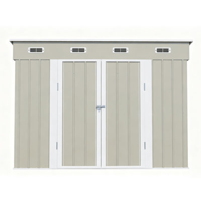 9' X 4' Heavy Duty Outdoor Metal Storage Shed With Hinged Lockable Doors And 4 Air Vents, Weatherproof Backyard Tool Shed For Garden, Lawn Mowers & Ladders