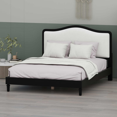 Platform Bed Frame with Padded Headboard