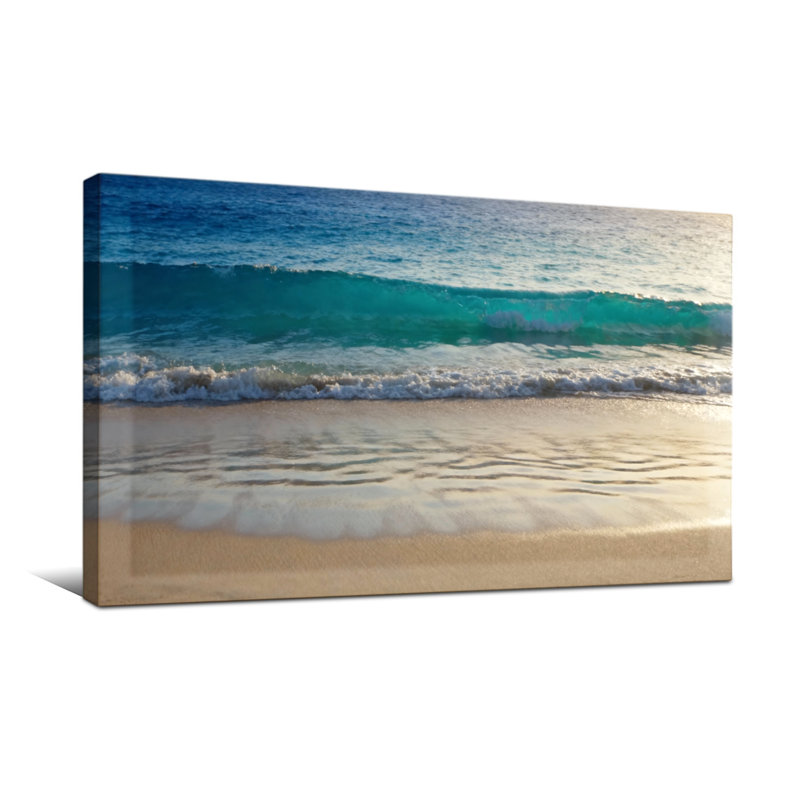 Nautique et plage Vagues de l'océan Plage Coucher de soleil Ciel Sable Eau Horizon, H 16 po x l 32 po
