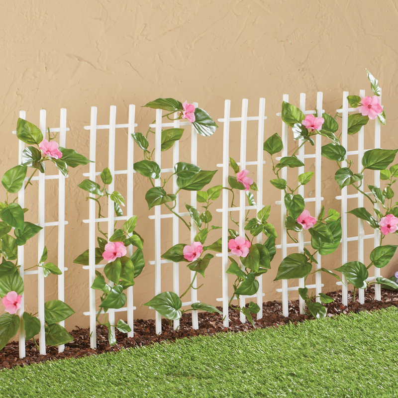 White Plastic Trellis Plant Support Stakes - Set of 6