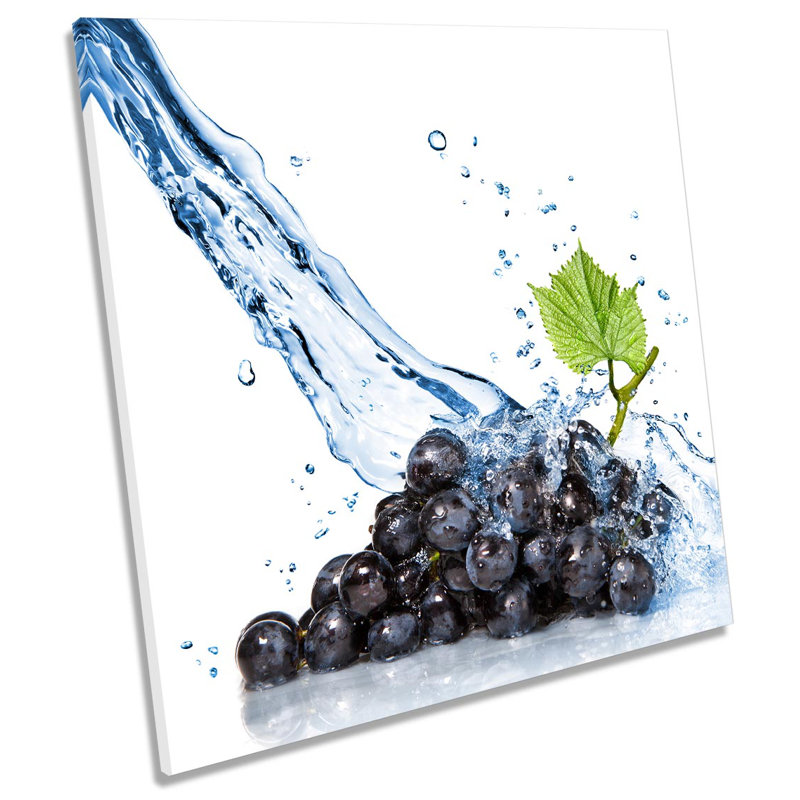Grapes Fruit Splash Kitchen - Wrapped Canvas Print, 60cm H x 60cm W x 2cm D