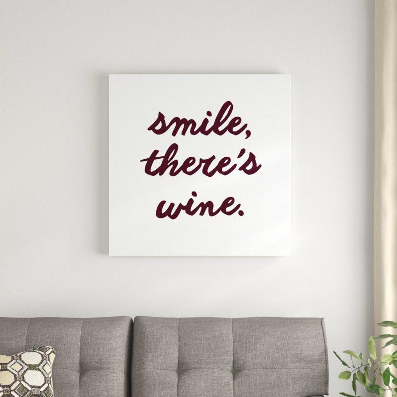 «Wine Sentiment III», art textuel sur toile, H 30 po x l 30 po, Toile tendue
