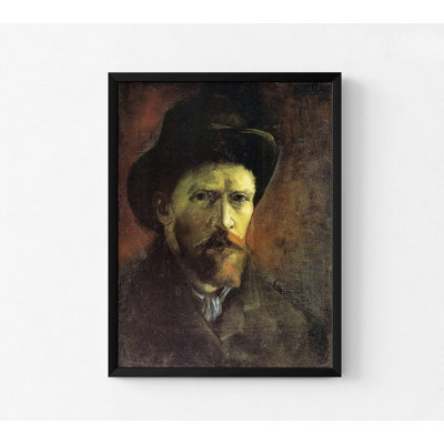 Keshawn Self Portrait Dark Felt Hat By Vincent Van Gogh, Black Hat Print, Van Gogh Self Portrait Print, Classic Paintings Print, Famous Artist Decor