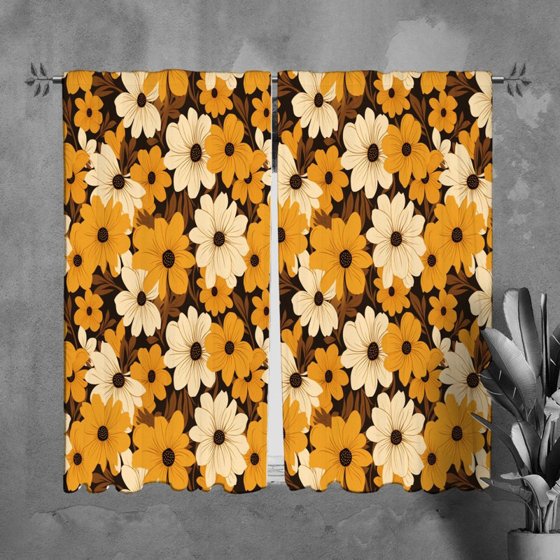 Rideaux à motif floral - 6136, L 20 po x L 82 po