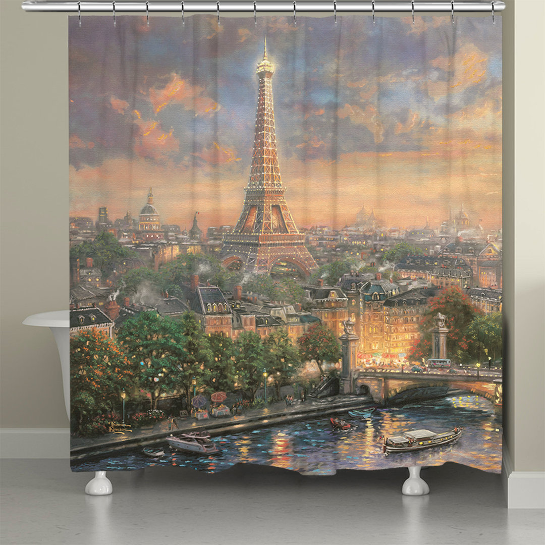 Thomas Kinkade Paris, City of Love Shower Curtain Thomas Kinkade Studios